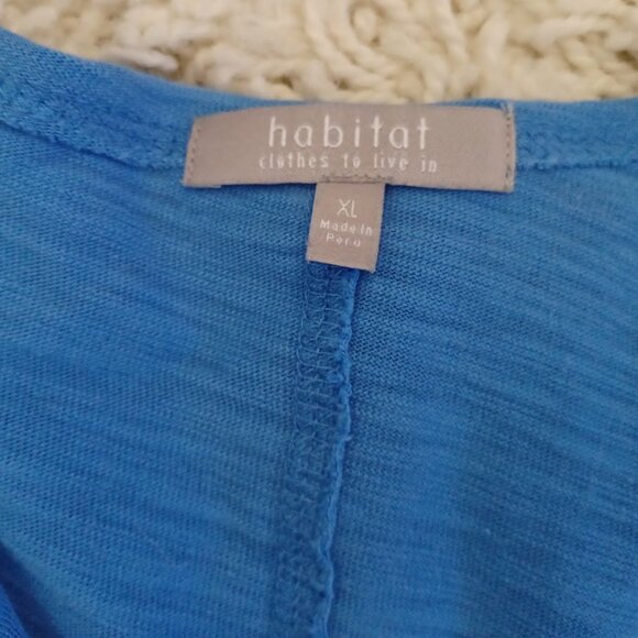 Habitat Clothes to Live In Women’s XL Blue 100% Cotton Button Front Top - Picture 2 of 7